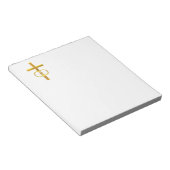 Bloc-note Croix 3-D d'or avec anneaux Mariages (Incliné)