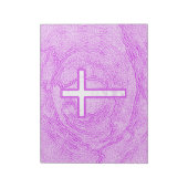 BLOC-NOTE CROIX BLANCHE SOULIGNÉE EN ROSE (Tourné)