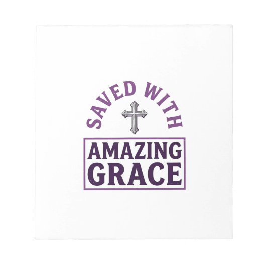 Bloc-note Croix chrétienne Amazing Grace vintage (Devant)
