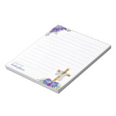 Bloc-note Croix de Pâques chrétienne à l'aquarelle personnal (Tourné)