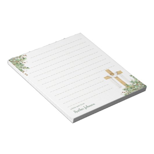 Bloc-note Croix de Pâques chrétienne personnalisée (Incliné)