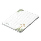 Bloc-note Croix de Pâques chrétienne personnalisée (Tourné)