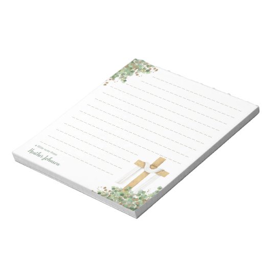 Bloc-note Croix de Pâques chrétienne personnalisée (Tourné)