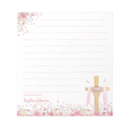 Bloc-note Croix de Pâques chrétienne personnalisée (Devant)