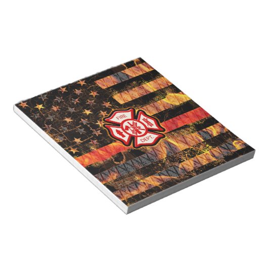 Bloc-note Croix et flammes des pompiers (Incliné)