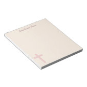 Bloc-note Croix rose pastel communion (Incliné)