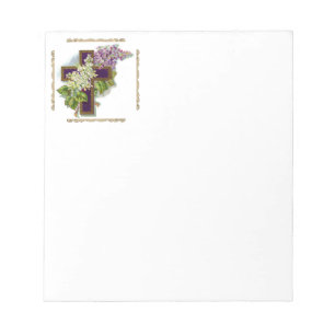 Bloc-note Croix violette aux fleurs