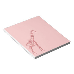 Bloc-note Croquis de girafe rose