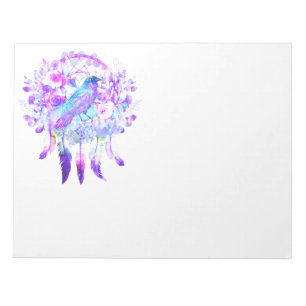 Bloc-note Crow Dreamcatcher Blue Purple Floral