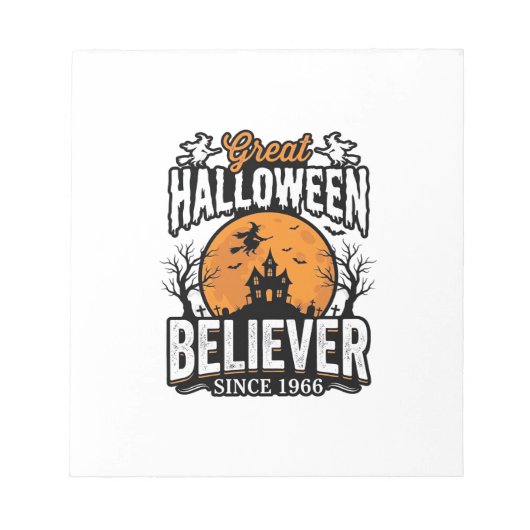 Bloc-note Croyant d'Halloween Vintage Depuis 1966 Graphique_ (Devant)