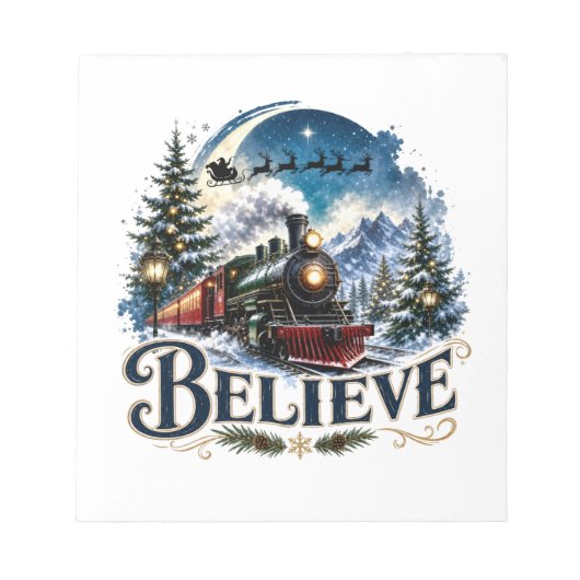 Bloc-note Croyez au train de Noël (Devant)