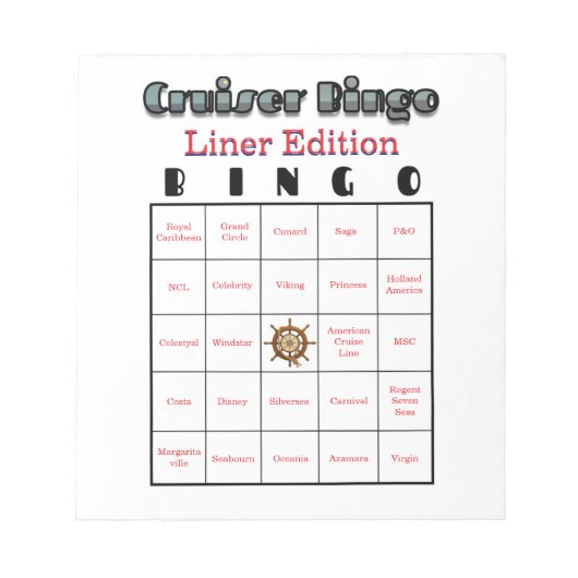 Bloc-note Cruiser's Bingo Liner Edition (Devant)