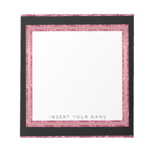 Bloc-note Crystal Rose Gold et Black Notepad 5,5 pouces x 6