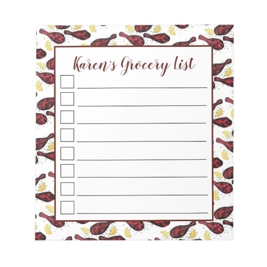 Bloc-note Cuisine Tandoor de nourriture indienne Poulet Tand (Devant)