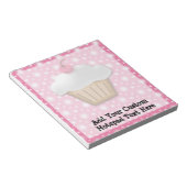 Bloc-note Cupcake coupé avec cerise rose sur le dessus (Incliné)