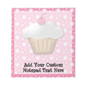 Bloc-note Cupcake coupé avec cerise rose sur le dessus (Devant)