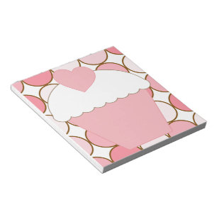 Bloc-note Cupcake rose avec points