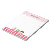 Bloc-note Cupcakes et rayures roses (Tourné)
