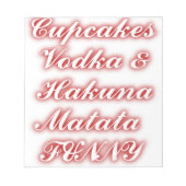 Bloc-note Cupcakes Rouge Vodka Hakuna Matata FUNNY. (Devant)