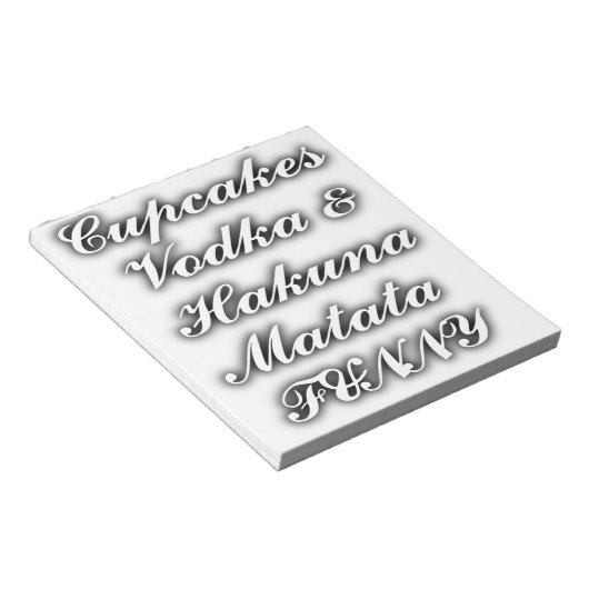 Bloc-note Cupcakes Vodka Hakuna Matata FUNNY (Incliné)