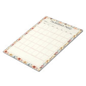 Bloc-note Custom Blush Floral Monthly Calendar Notepad (Incliné)
