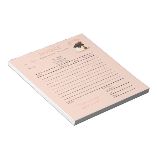 Bloc-note Custom Cake & Bakery Business Invoice Notepad (Incliné)