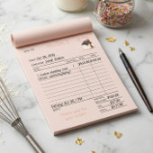 Bloc-note Custom Cake & Bakery Business Invoice Notepad