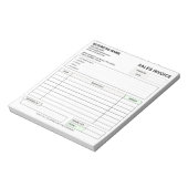 Bloc-note Custom Carbonless Sales Invoice Form, Company Name (Tourné)