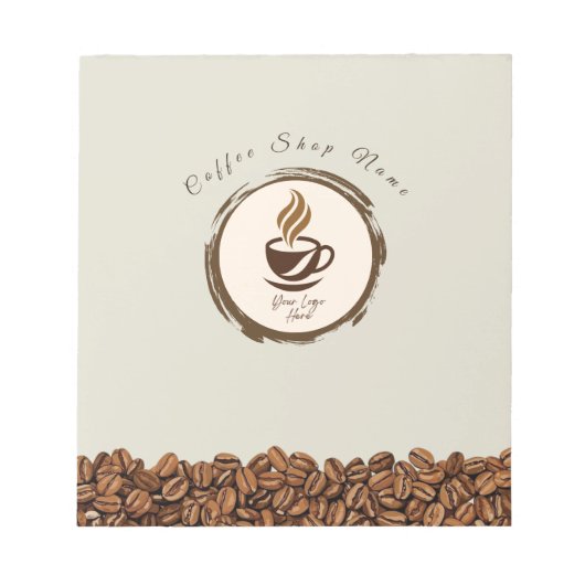 Bloc-note Custom Coffee Shop Notepad – Personalized Logo  (Devant)
