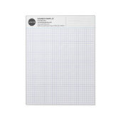 Bloc-note Custom Company Name & Logo, Minimalist Graph Paper (Tourné)