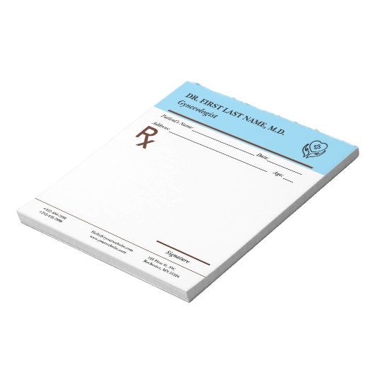 Bloc-note Custom Doctor Prescription Notepad Editable RX Pad (Tourné)