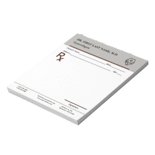 Bloc-note Custom Doctor Prescription Notepad Editable RX Pad (Tourné)