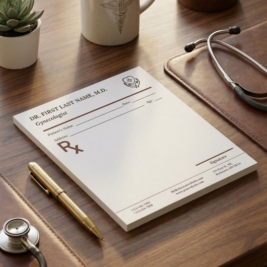 Bloc-note Custom Doctor Prescription Notepad Editable RX Pad