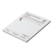 Bloc-note Custom Doctor Prescription Notepad Editable RX Pad (Tourné)