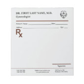 Bloc-note Custom Doctor Prescription Notepad Editable RX Pad (Devant)