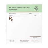 Bloc-note Custom Doctor Prescription Notepad Editable RX Pad (Devant)