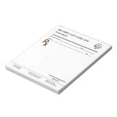 Bloc-note Custom Doctor Prescription Notepad Editable RX Pad (Tourné)