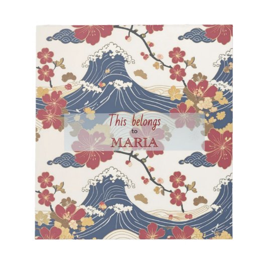 Bloc-note Custom Elegant Japanese Kimono Pattern (Devant)