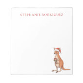 Bloc-note Custom Festive Kangaroo With Santa Hat Christmas (Devant)