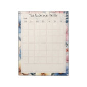 Bloc-note Custom Floral Monthly Calendar Notepad (Tourné)