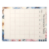 Bloc-note Custom Floral Monthly Calendar Notepad (Devant)