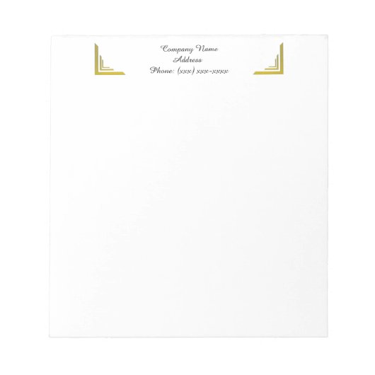 Bloc-note Custom Gold Corner Business Notepad (Devant)