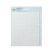 Bloc-note Custom Graph Paper Logo Pad (Grid Sheets, Squares) (Tourné)
