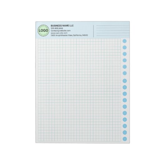 Bloc-note Custom Graph Paper Logo Pad (Grid Sheets, Squares) (Tourné)