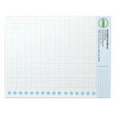 Bloc-note Custom Graph Paper Logo Pad (Grid Sheets, Squares) (Devant)
