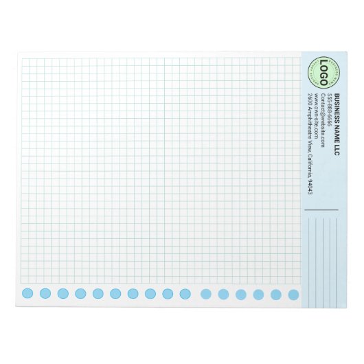 Bloc-note Custom Graph Paper Logo Pad (Grid Sheets, Squares) (Devant)