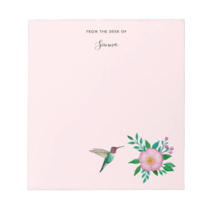 Bloc-note Custom Hummingbird and Wild Rose Notepad