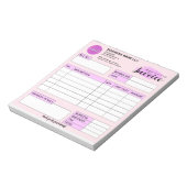 Bloc-note Custom invoice Form with Logo, Pink Small Business (Tourné)