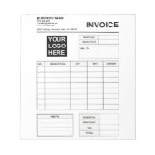 Bloc-note Custom Invoice Order Forms & Business Logo (Devant)