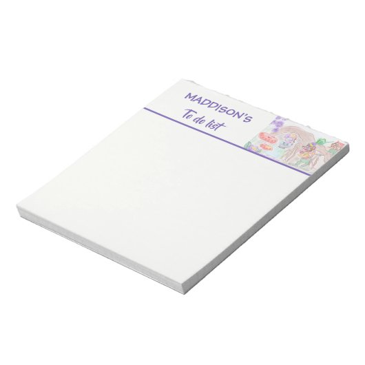 Bloc-note Custom Kids Artwork, deux mignonnes souris, fleurs (Tourné)